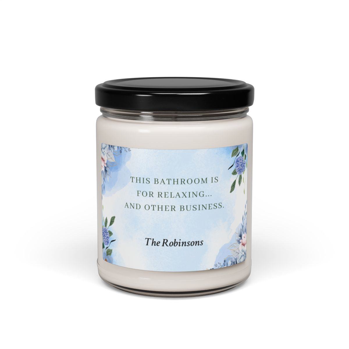 Blue Personalized Scented Soy Candle, 9oz