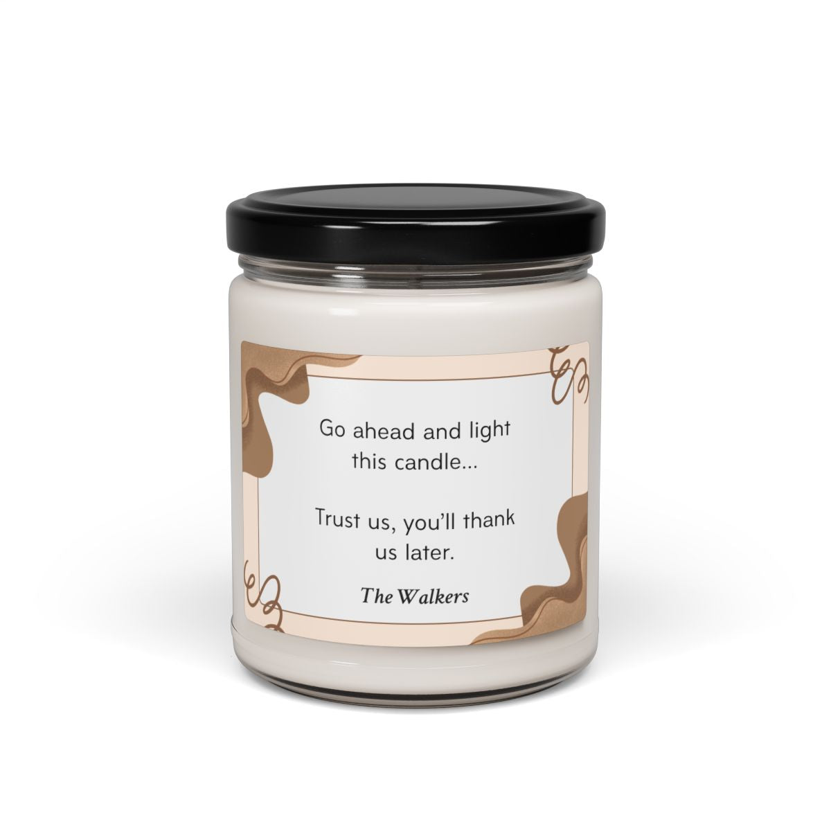 Brown Personalized Scented Soy Candle, 9oz