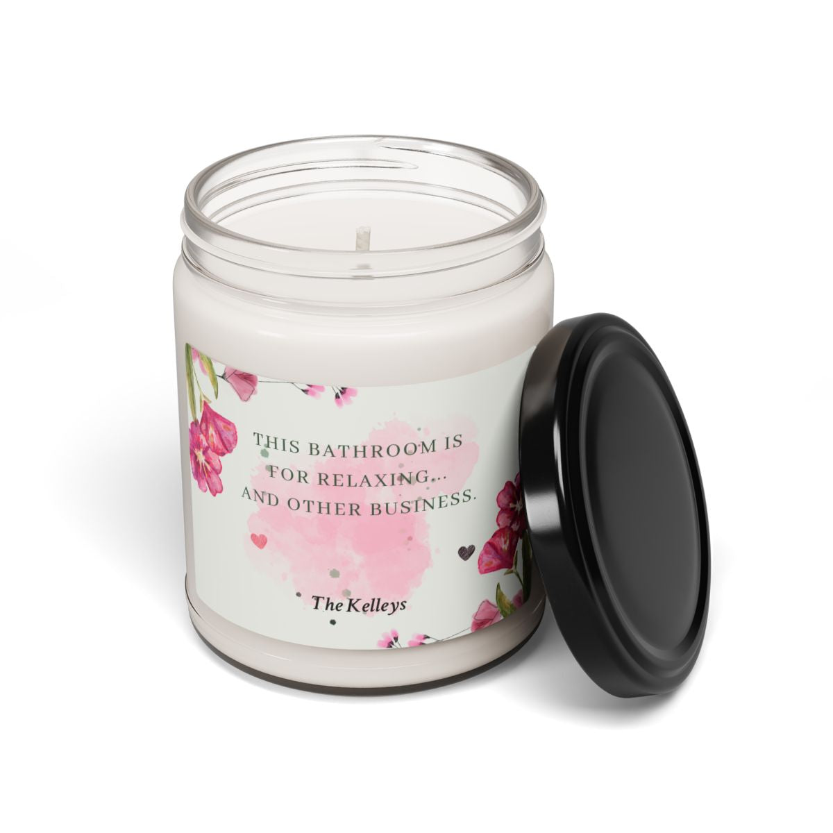 Pink Personalized Scented Soy Candle, 9oz