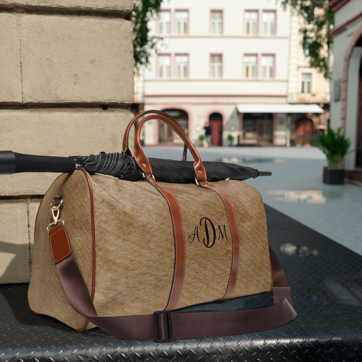 Stylish Personalized Travel Bag, Custom Waterproof Nylon Duffle, Durable Carry-On with Leather Handles, Weekend Adventure Gear