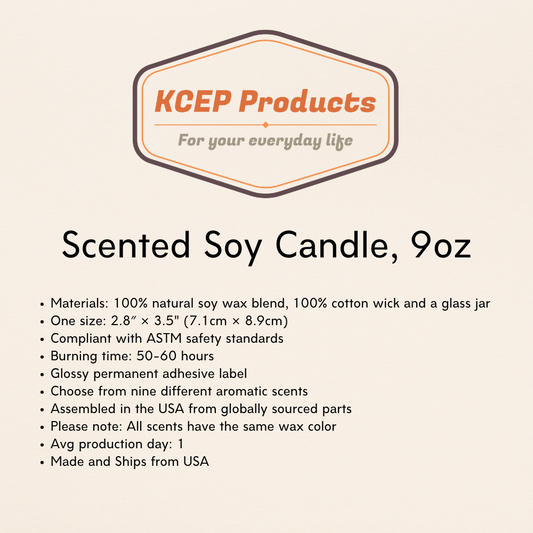 Blue Personalized Scented Soy Candle, 9oz