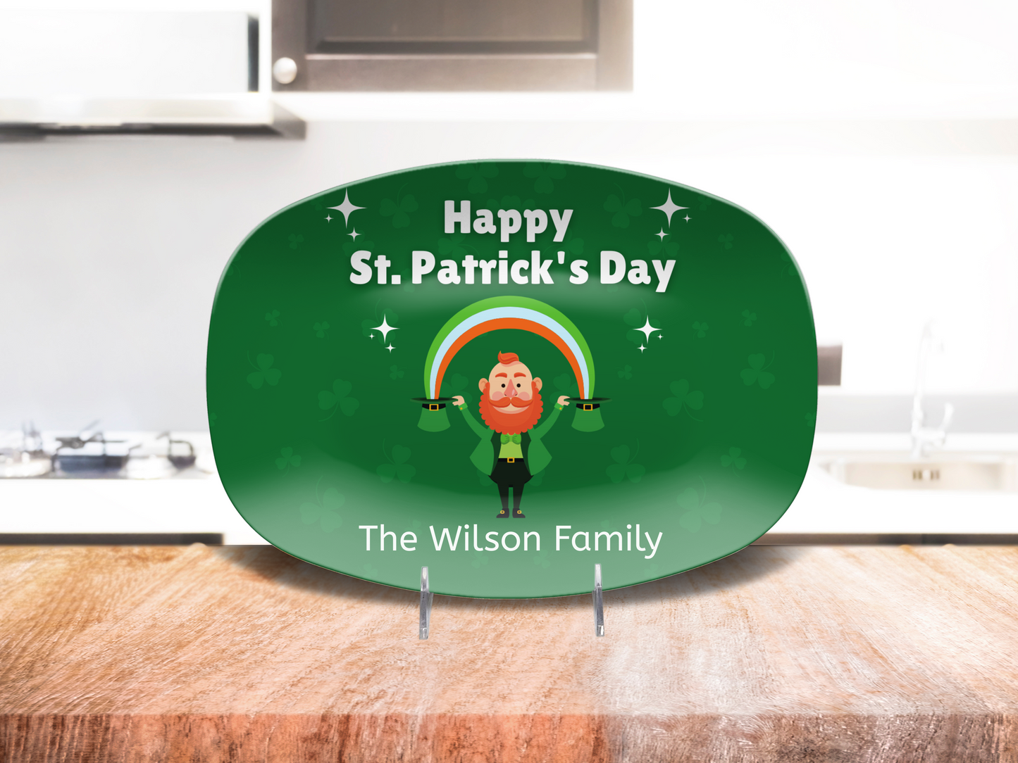 Personalized St Patrick's Day Leprechaun Platter