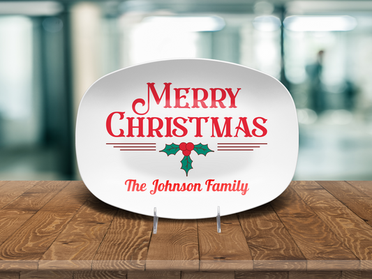 Merry Christmas Personalized Serving Platter