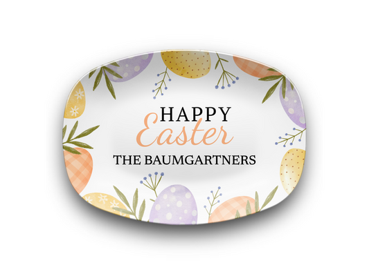 Personalized Happy Easter Pastel Platter