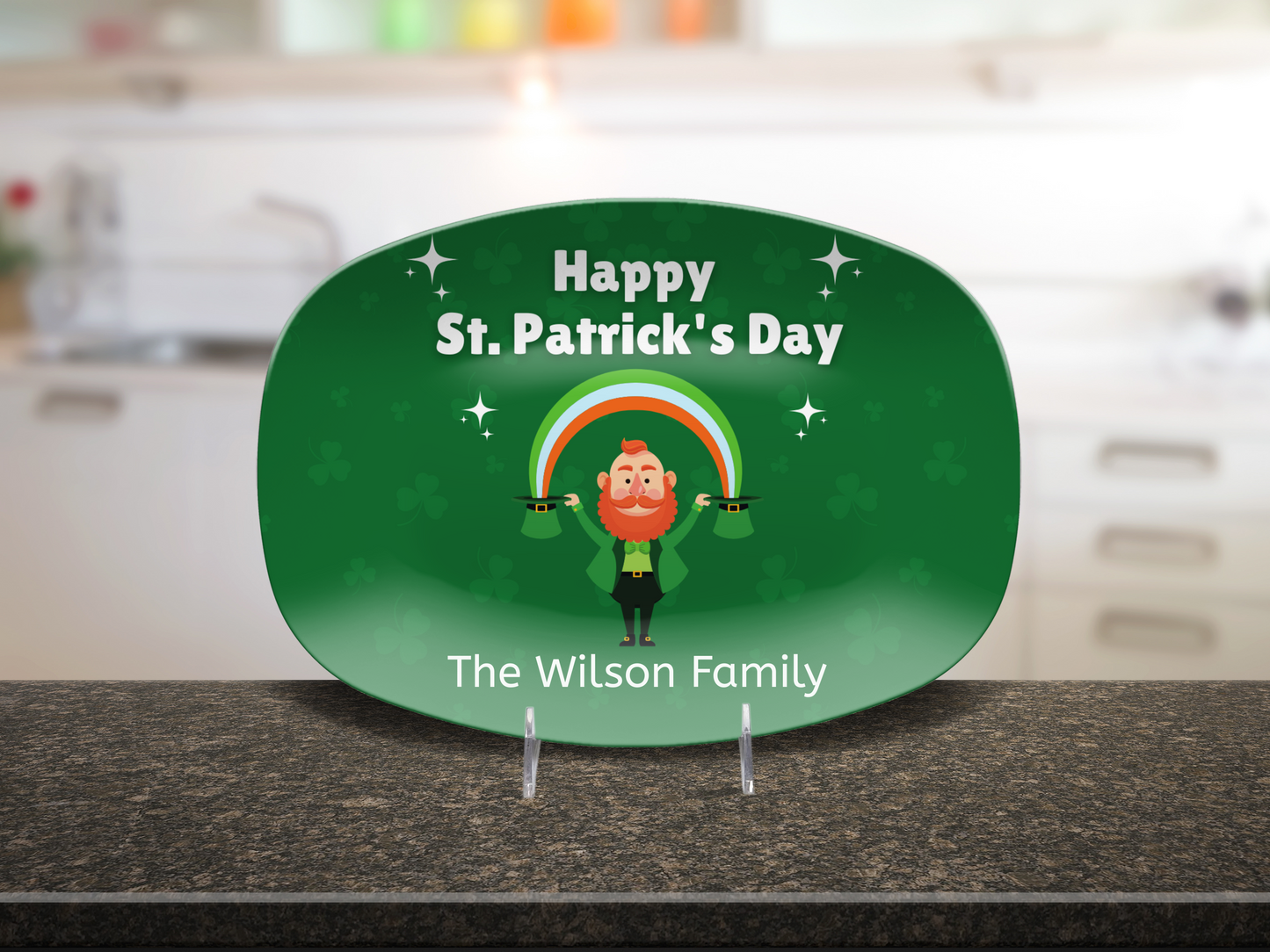 Personalized St Patrick's Day Leprechaun Platter