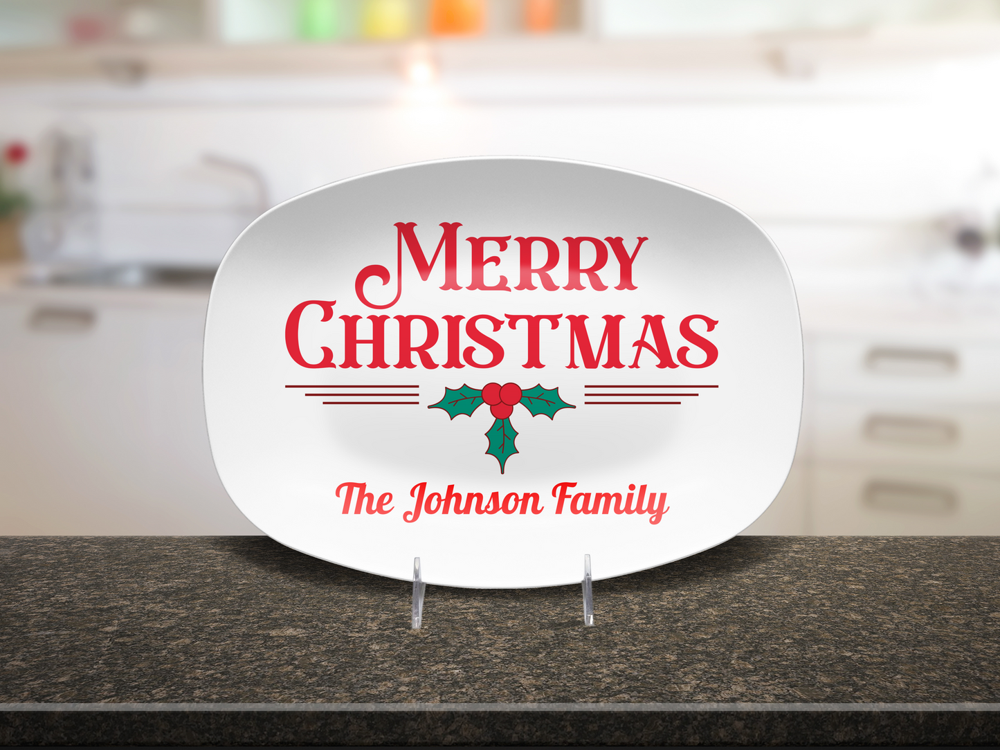 Merry Christmas Personalized Serving Platter