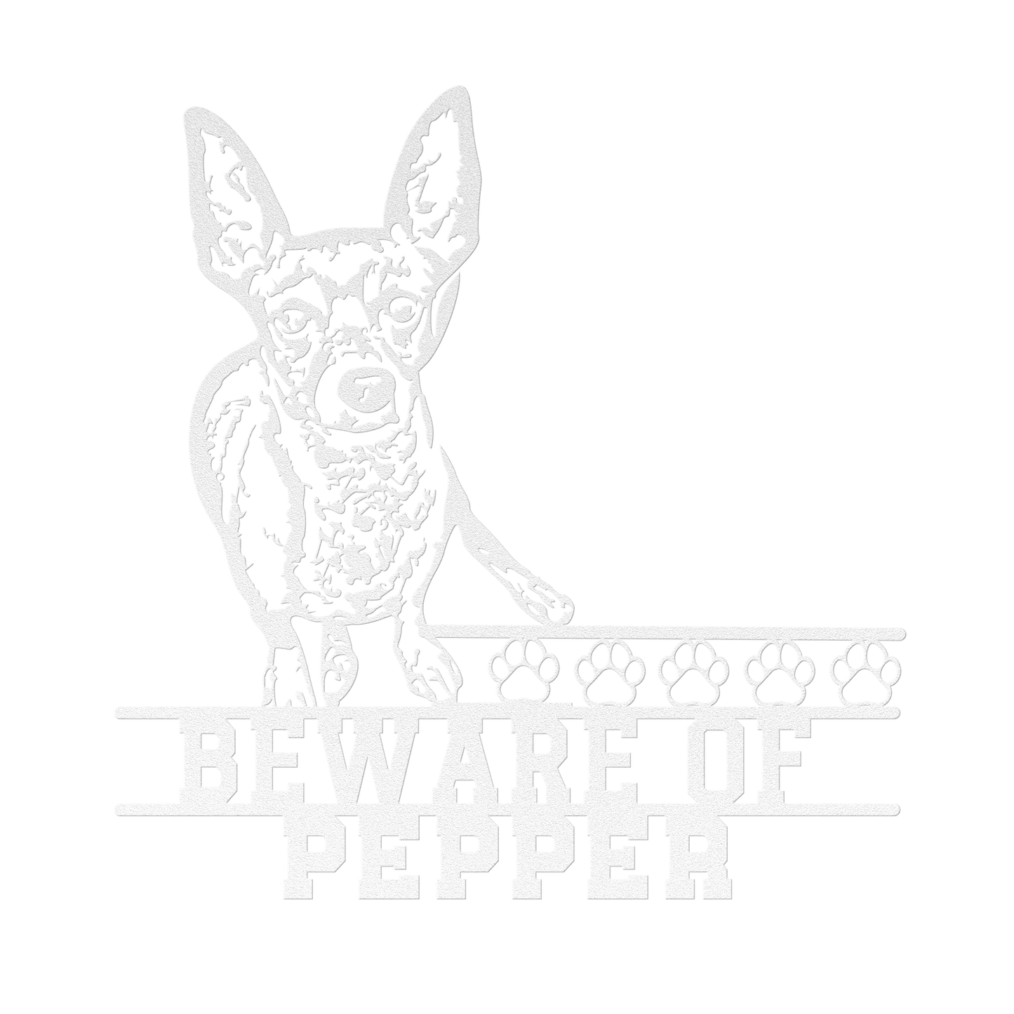 Personalized Beware Of Dog Metal Art Sign, Custom Dog Breed Metal Art, Chihuahua Dog Name Sign, Dog Metal Wall Art, Custom Metal Sign
