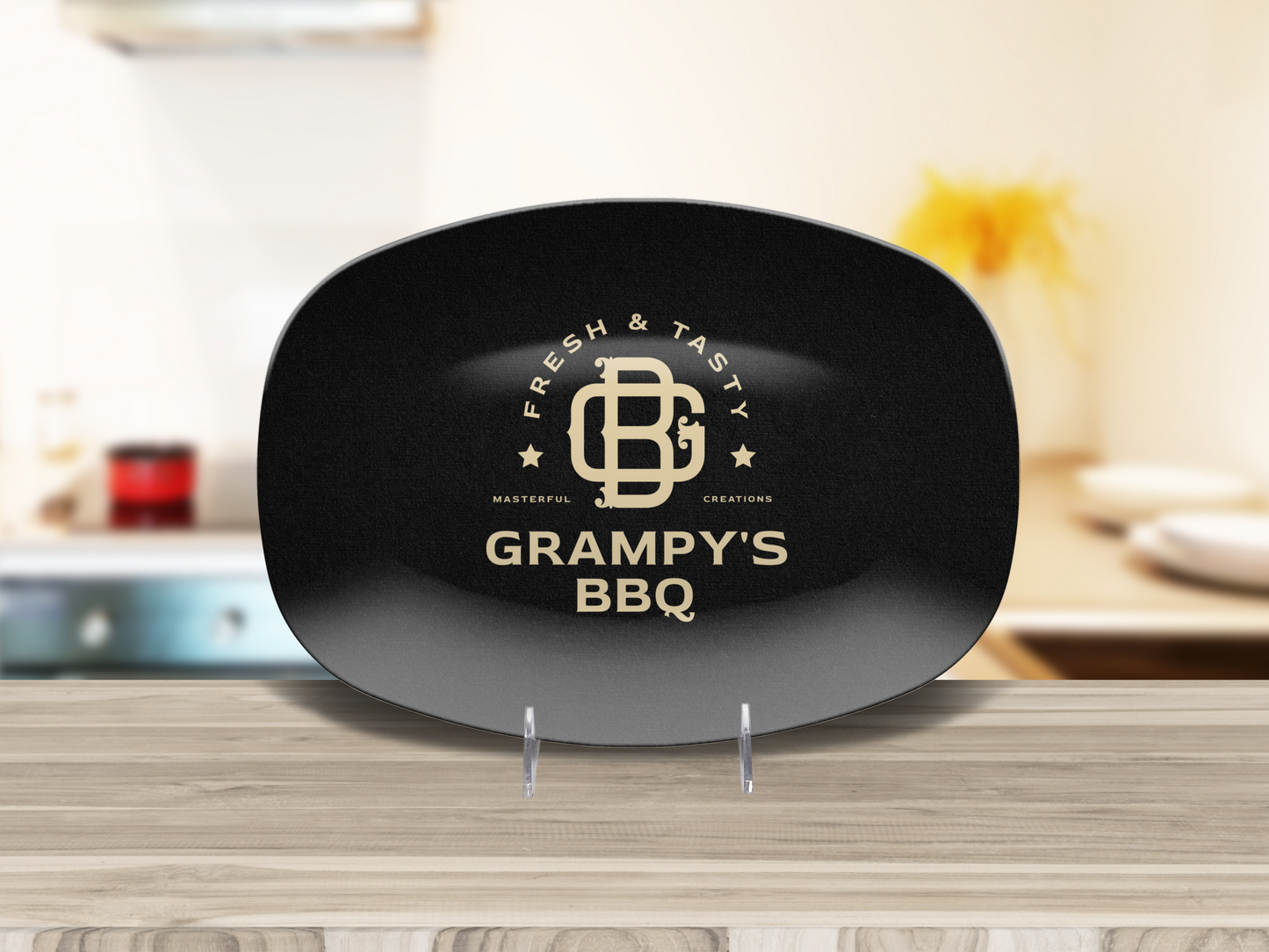 Custom BBQ Platter, BBQ Grilling Platter Gift for Grandpa, Plate for Father's Day, Gift for Him for Birthday Gift, for Grill Master Dad
