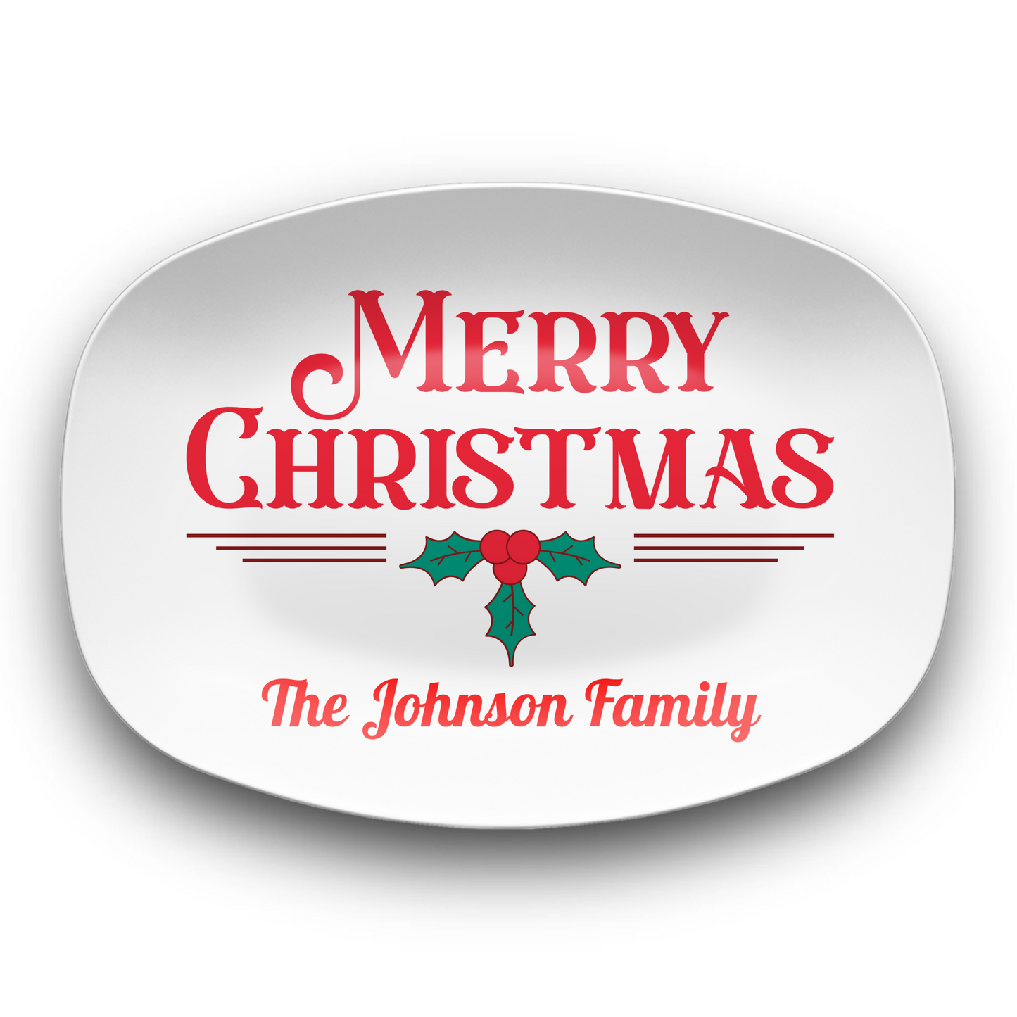 Merry Christmas Personalized Serving Platter