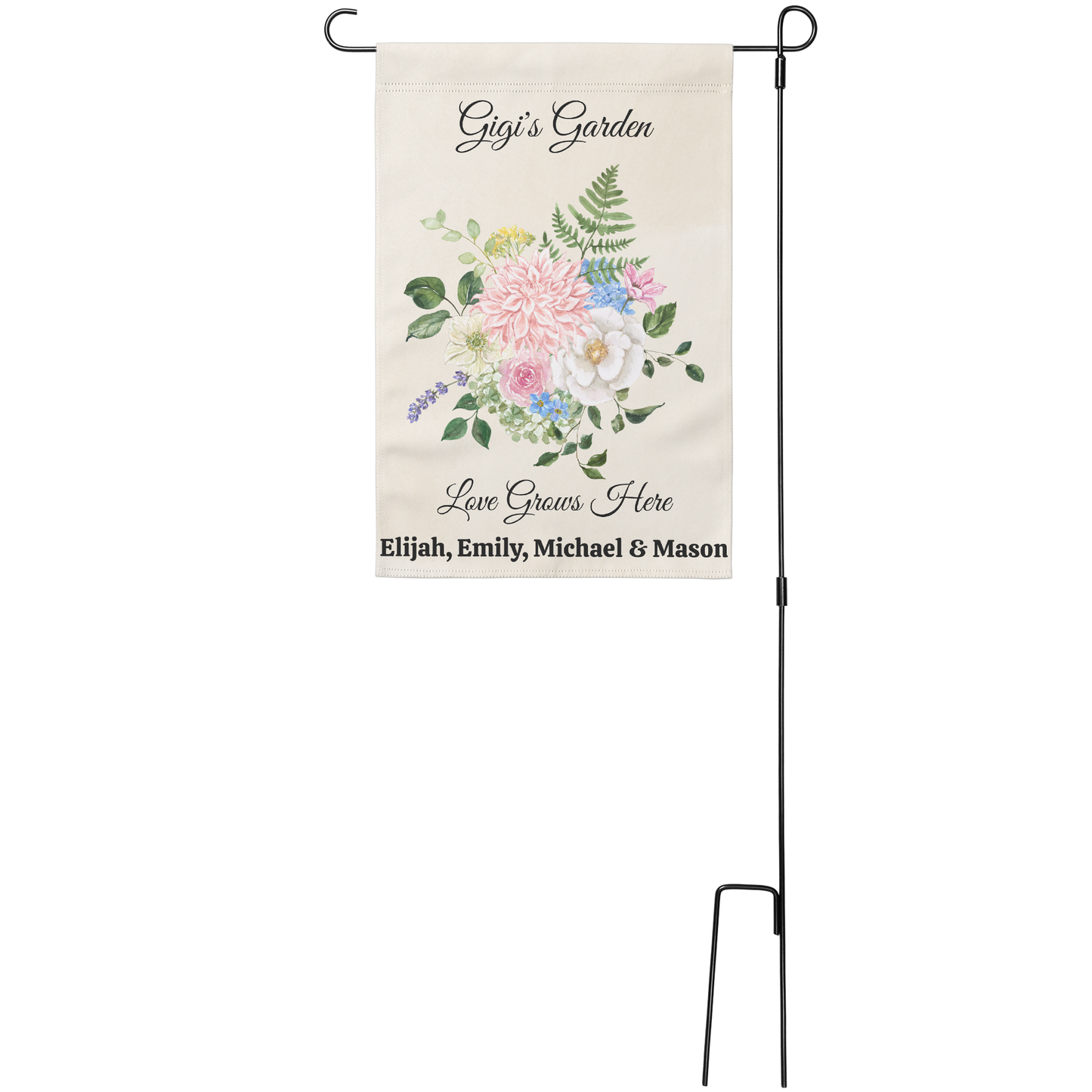 Personalized Garden Flag, Custom Outdoor Decor, Floral Yard Accent, Double-Sided Printing, Housewarming Gift Idea, Weather-Resistant