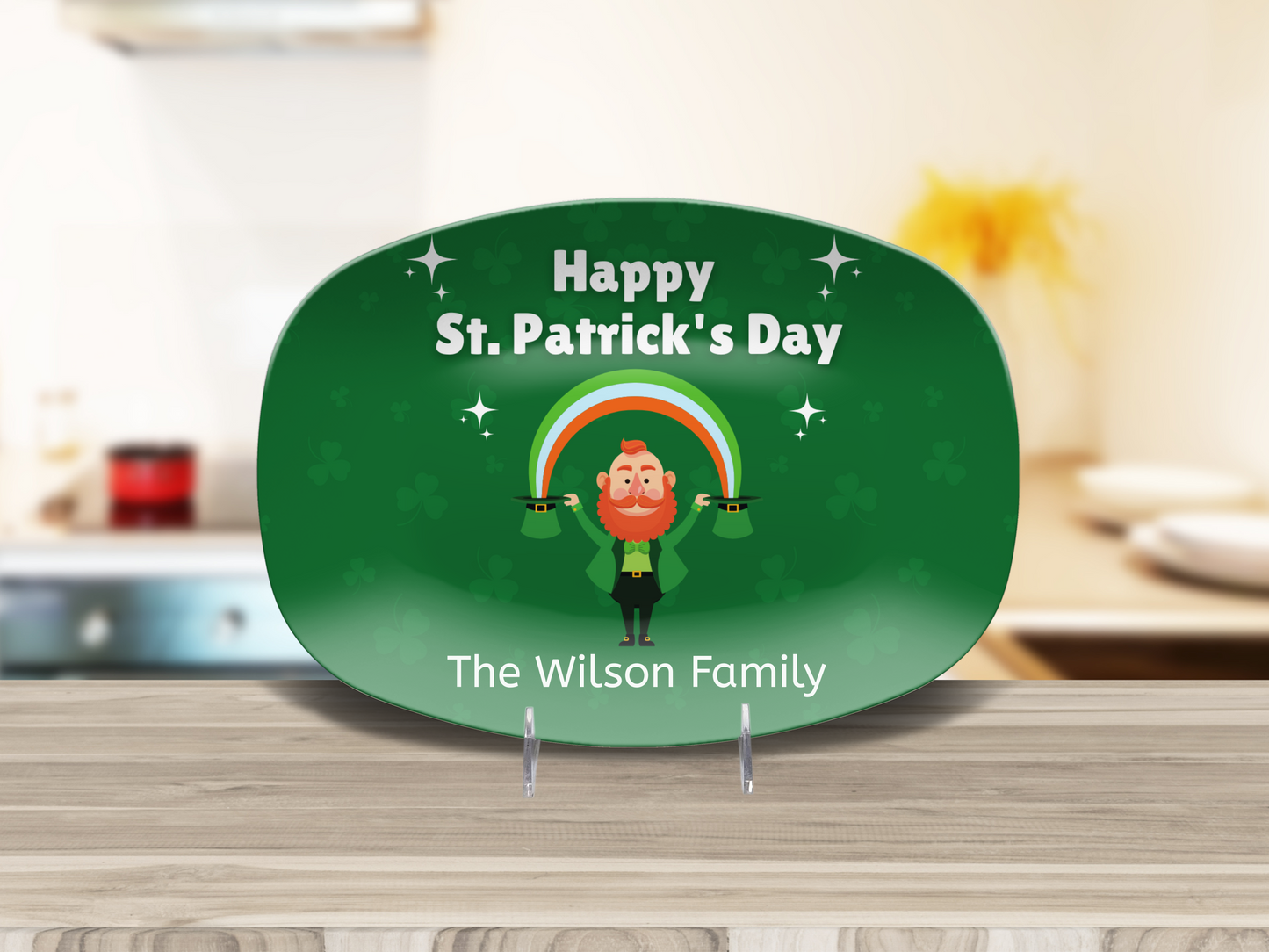 Personalized St Patrick's Day Leprechaun Platter