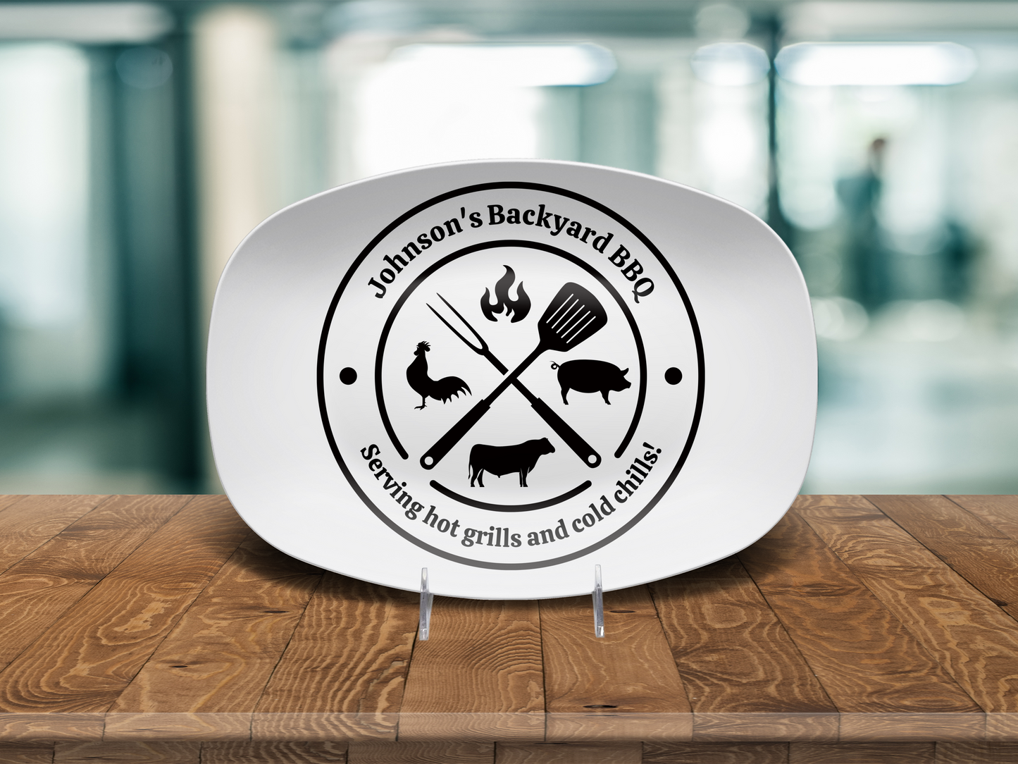 Personalized Backyard BBQ Serving Grilling Platter