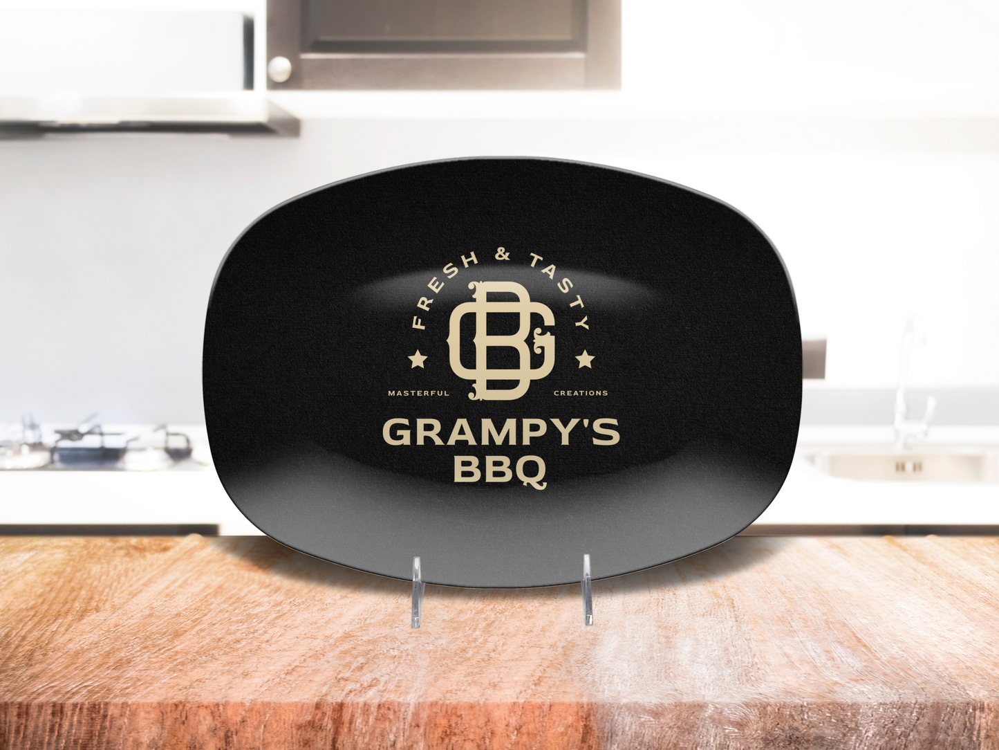 Custom BBQ Platter, BBQ Grilling Platter Gift for Grandpa, Plate for Father's Day, Gift for Him for Birthday Gift, for Grill Master Dad
