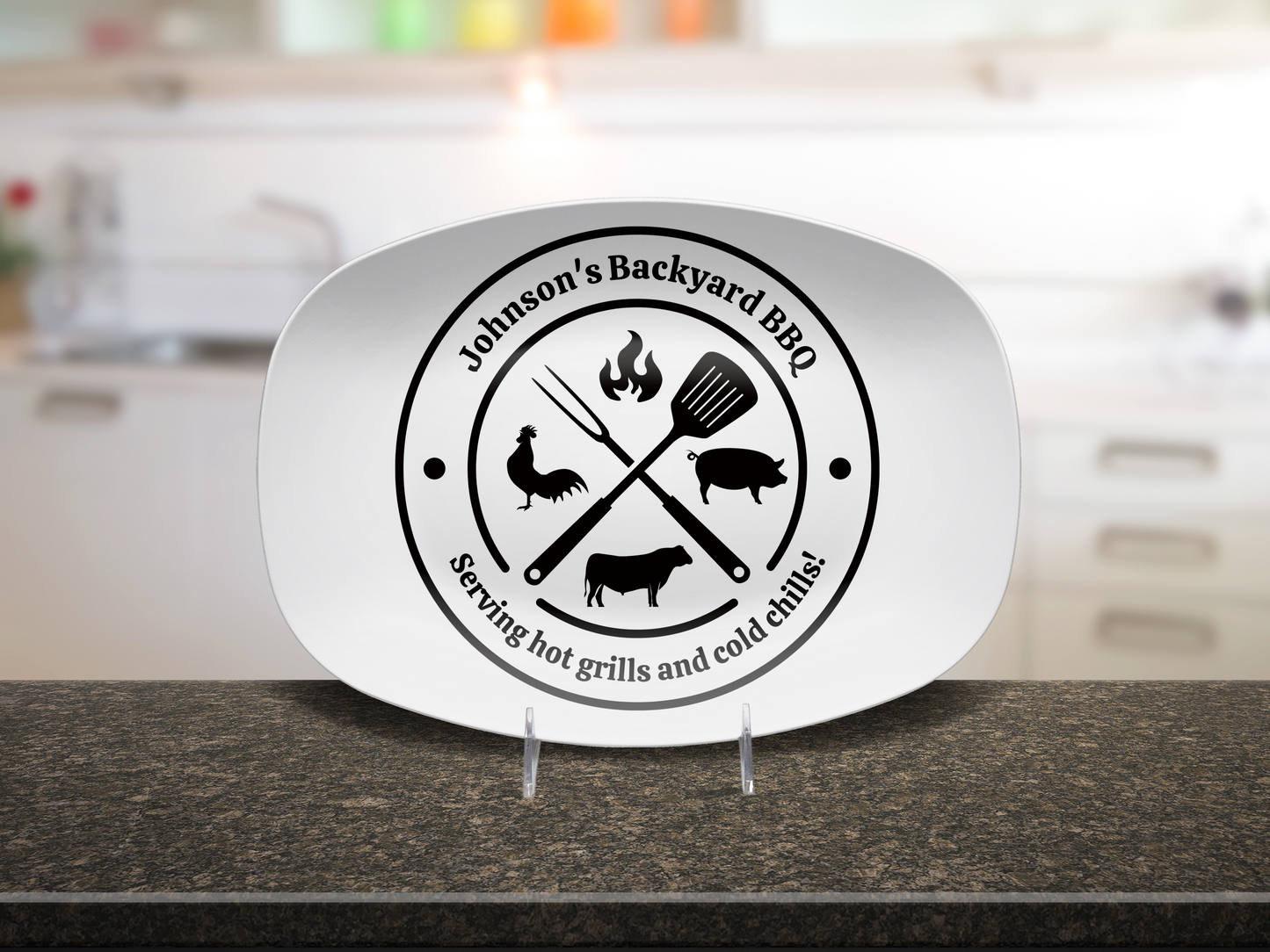 Personalized Backyard BBQ Serving Grilling Platter