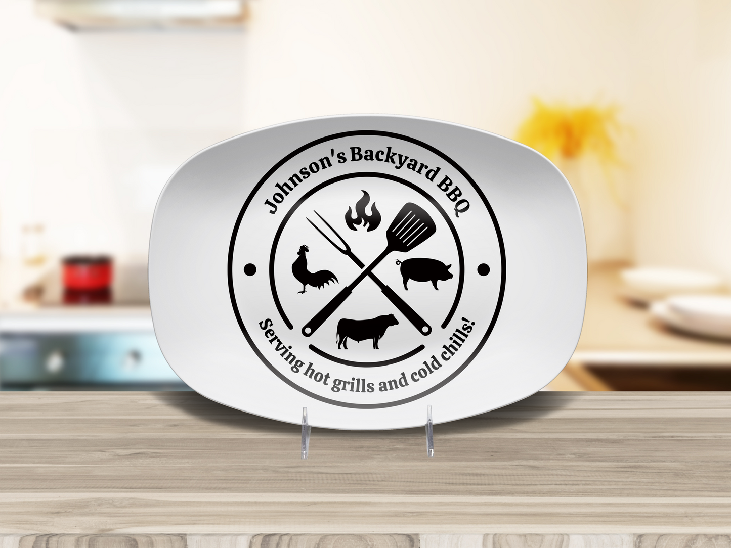 Personalized Backyard BBQ Serving Grilling Platter