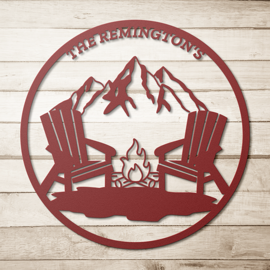 Mountain Living Personalized Metal Art Sign