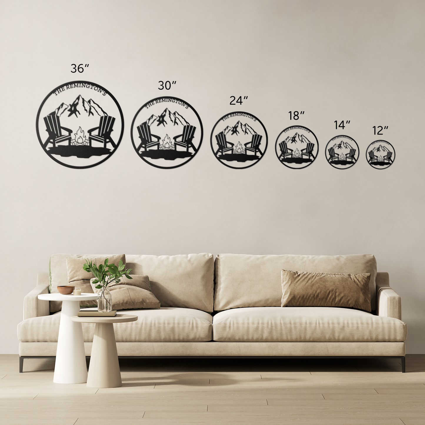 Mountain Living Personalized Metal Art Sign