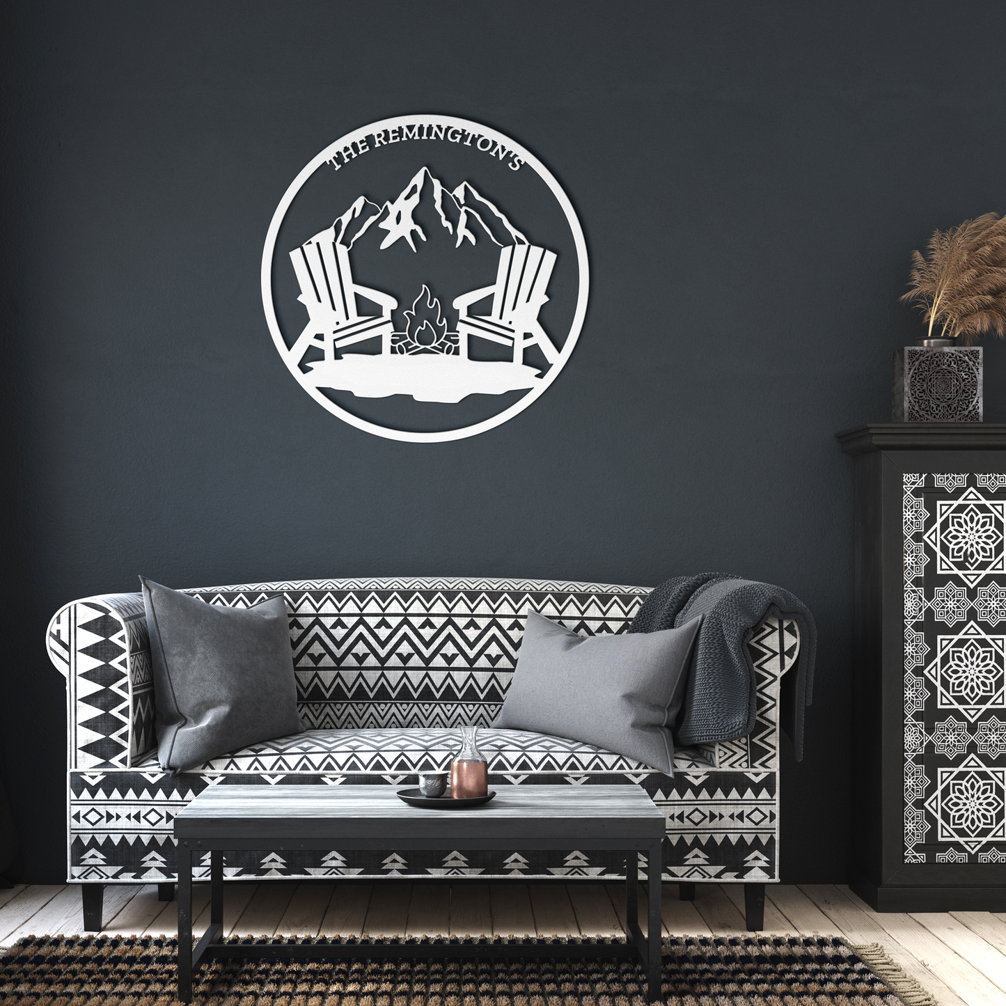 Mountain Living Personalized Metal Art Sign