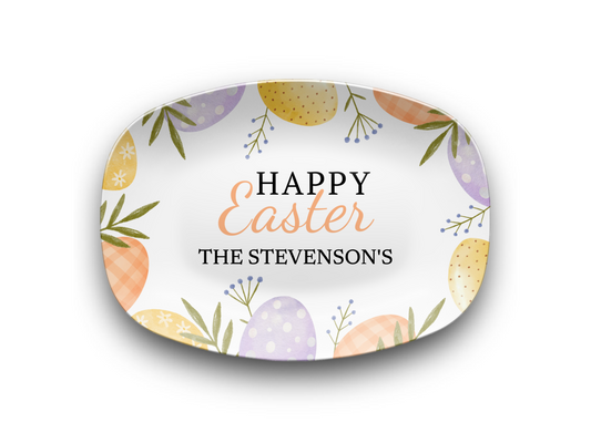 Personalized Happy Easter Pastel Platter