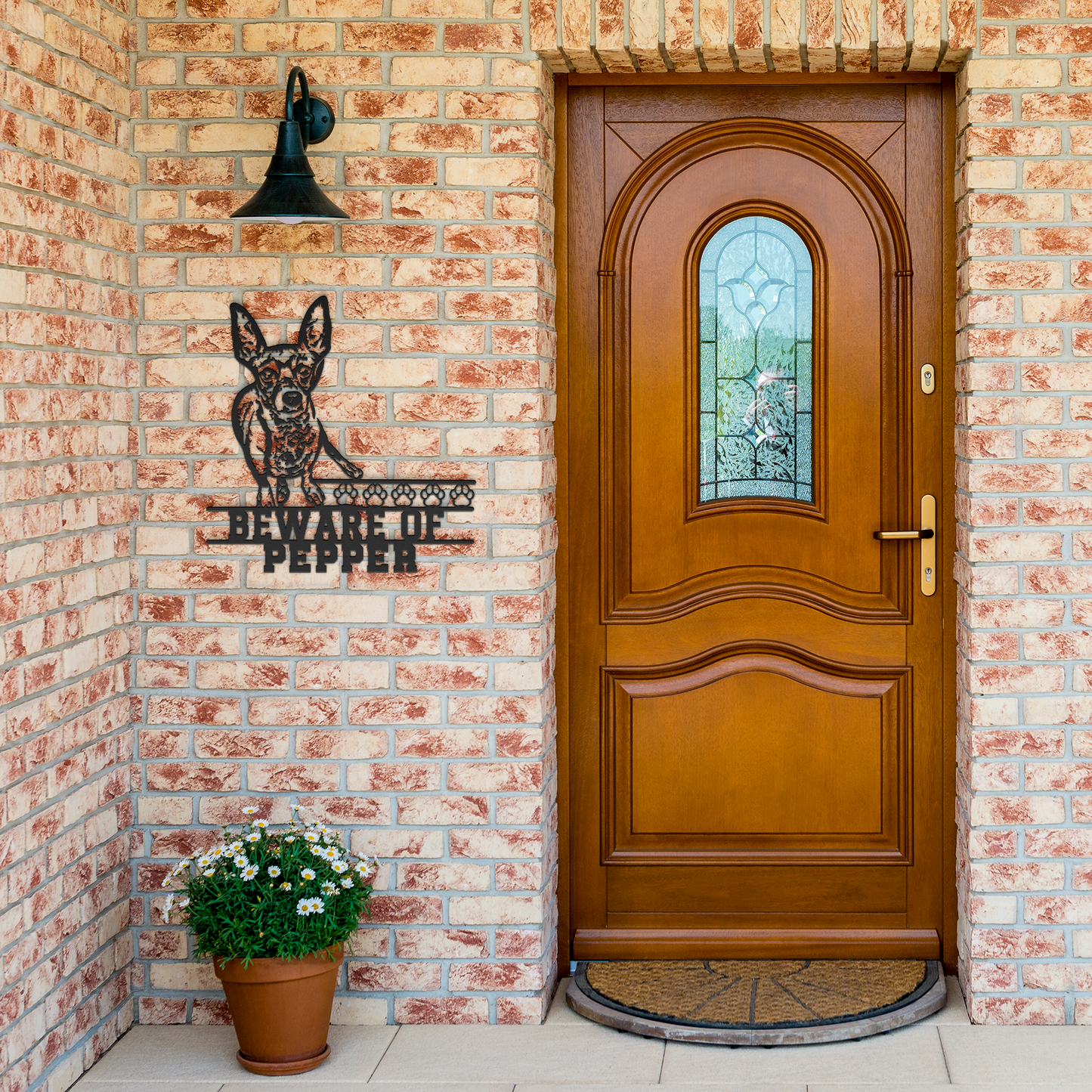 Personalized Beware Of Dog Metal Art Sign, Custom Dog Breed Metal Art, Chihuahua Dog Name Sign, Dog Metal Wall Art, Custom Metal Sign