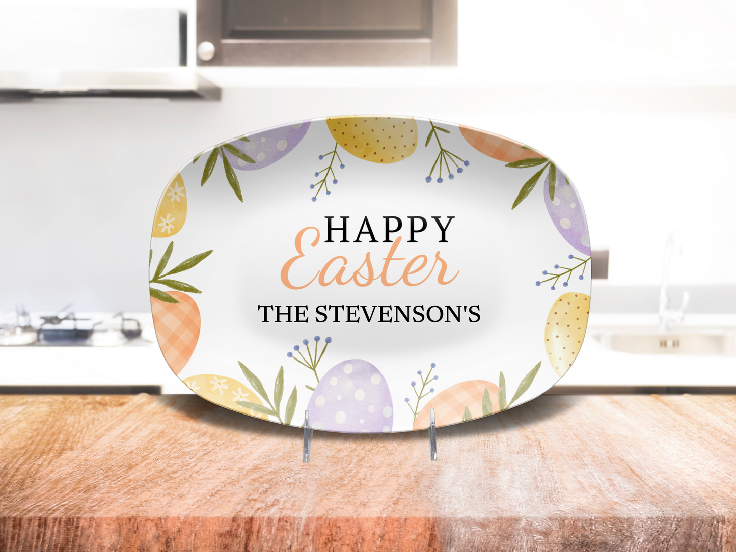 Personalized Happy Easter Pastel Platter