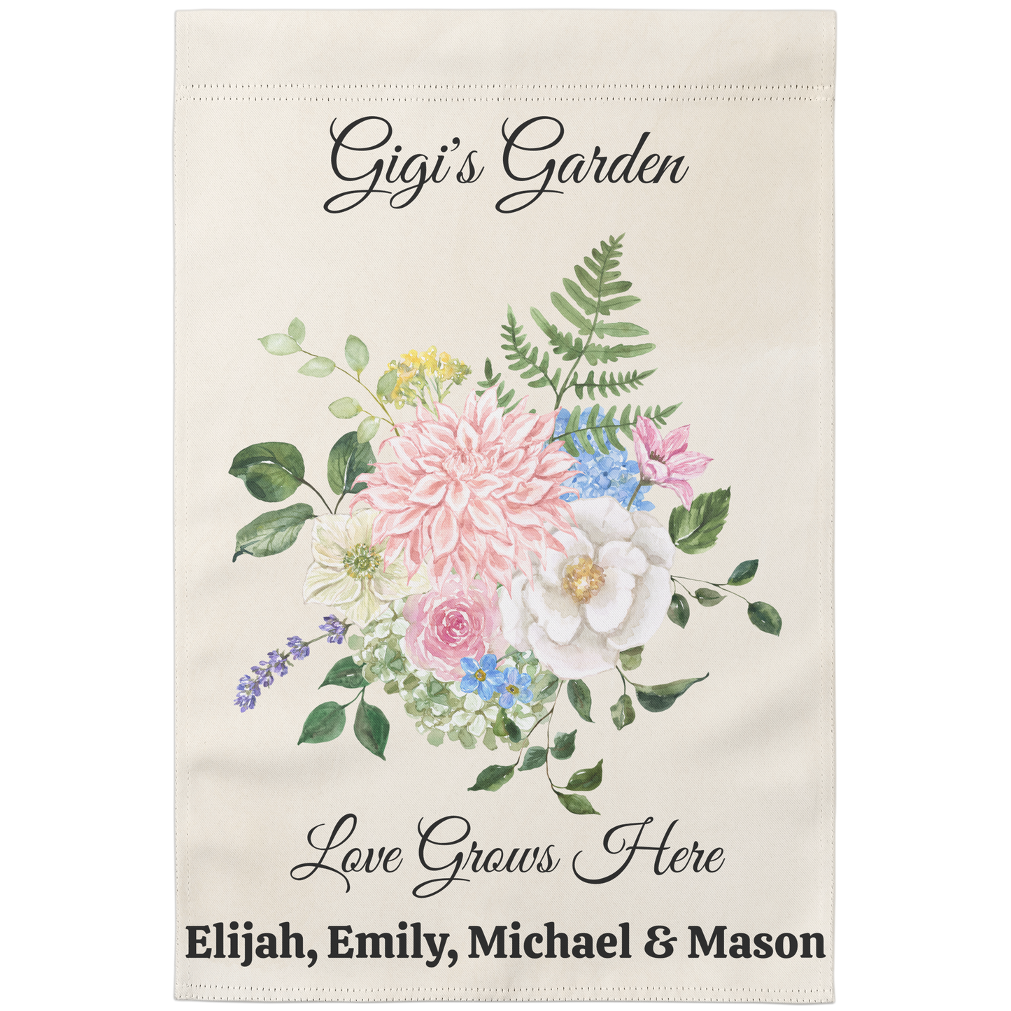 Personalized Garden Flag, Custom Outdoor Decor, Floral Yard Accent, Double-Sided Printing, Housewarming Gift Idea, Weather-Resistant