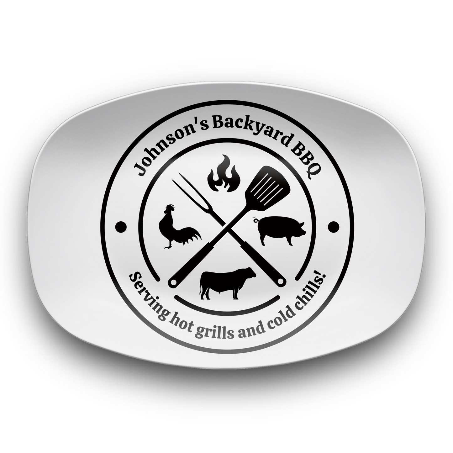 Personalized Backyard BBQ Serving Grilling Platter