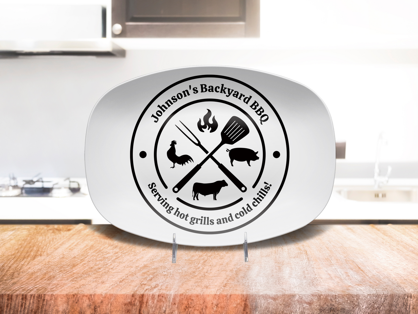 Personalized Backyard BBQ Serving Grilling Platter