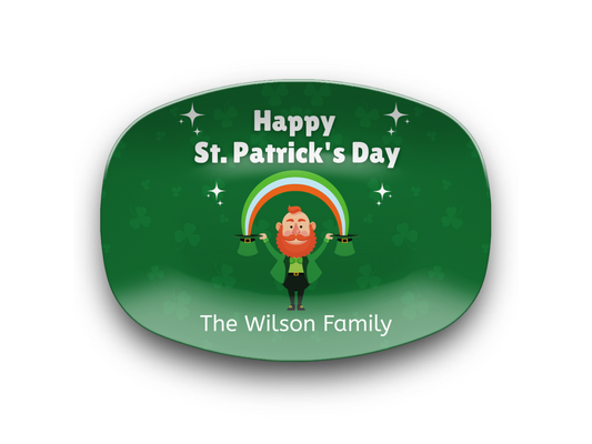 Personalized St Patrick's Day Leprechaun Platter