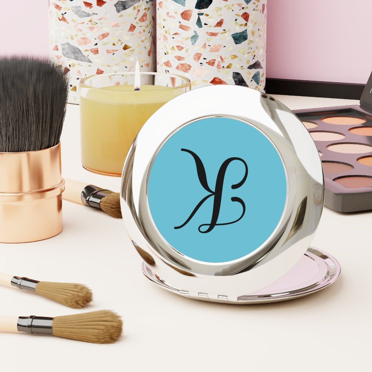 Personalized Compact Mirror, Custom Travel Makeup Mirror, Monogrammed Pocket Mirror, Gift for Her, Portable Vanity Accessory