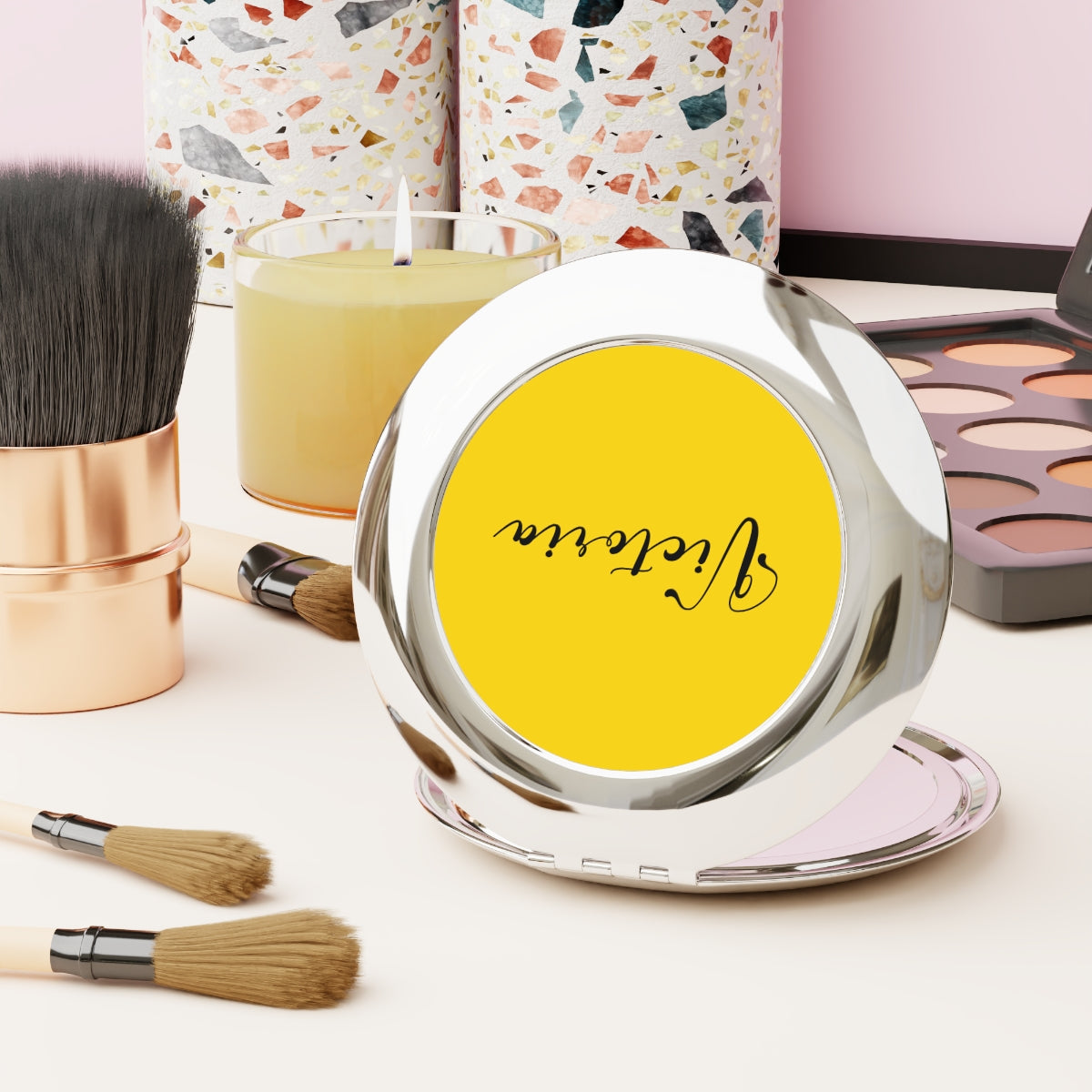 Personalized Compact Mirror, Custom Travel Makeup Mirror, Monogrammed Pocket Mirror, Gift for Her, Portable Vanity Accessory