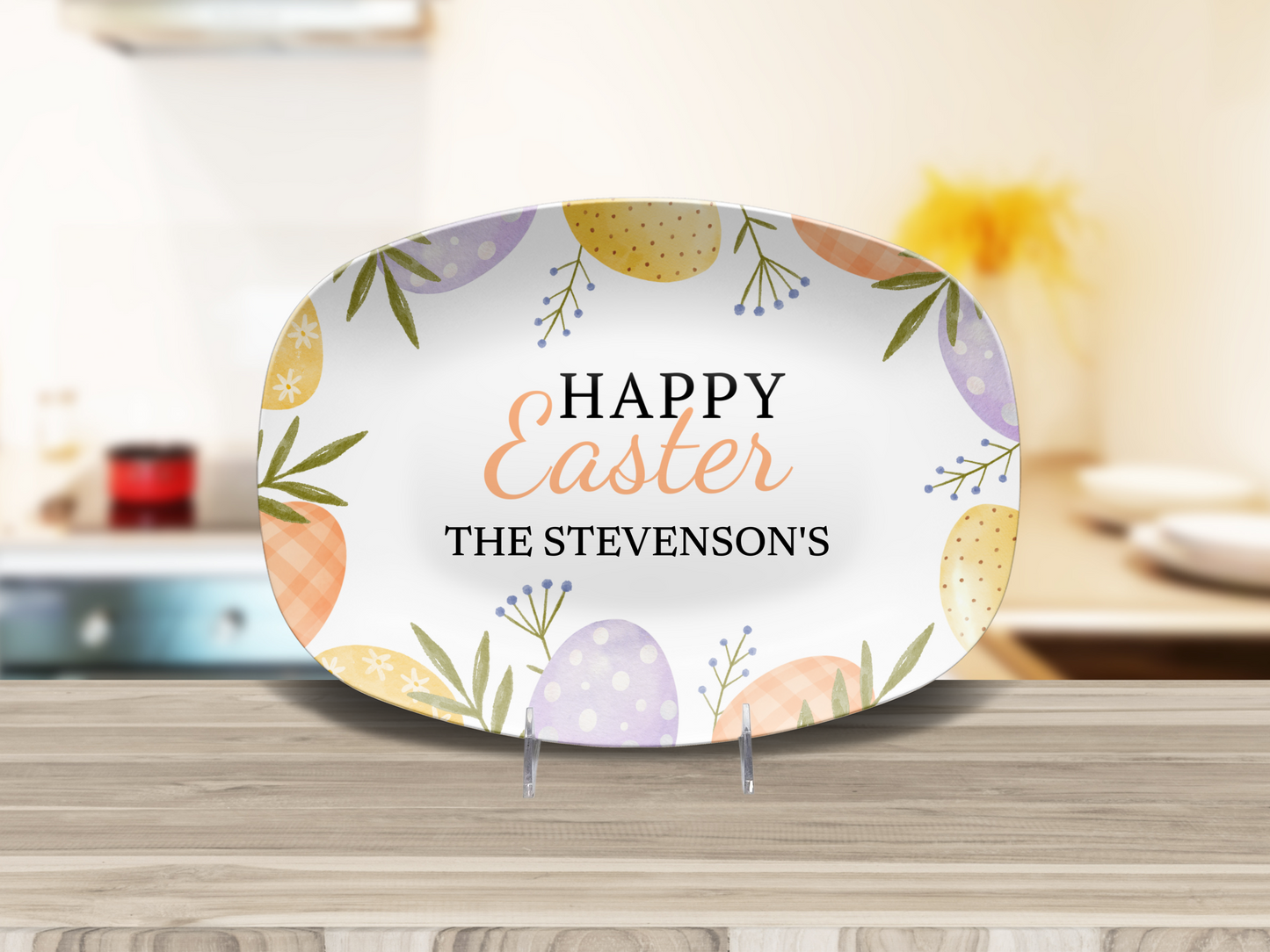 Personalized Happy Easter Pastel Platter