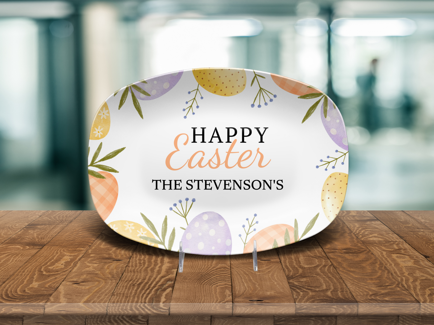 Personalized Happy Easter Pastel Platter