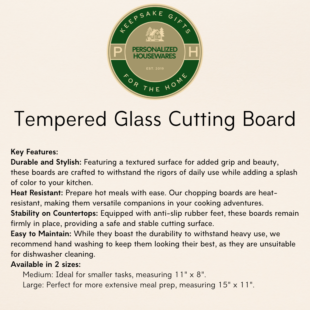 Personalized Textured Glass Cutting Board Polka Dot