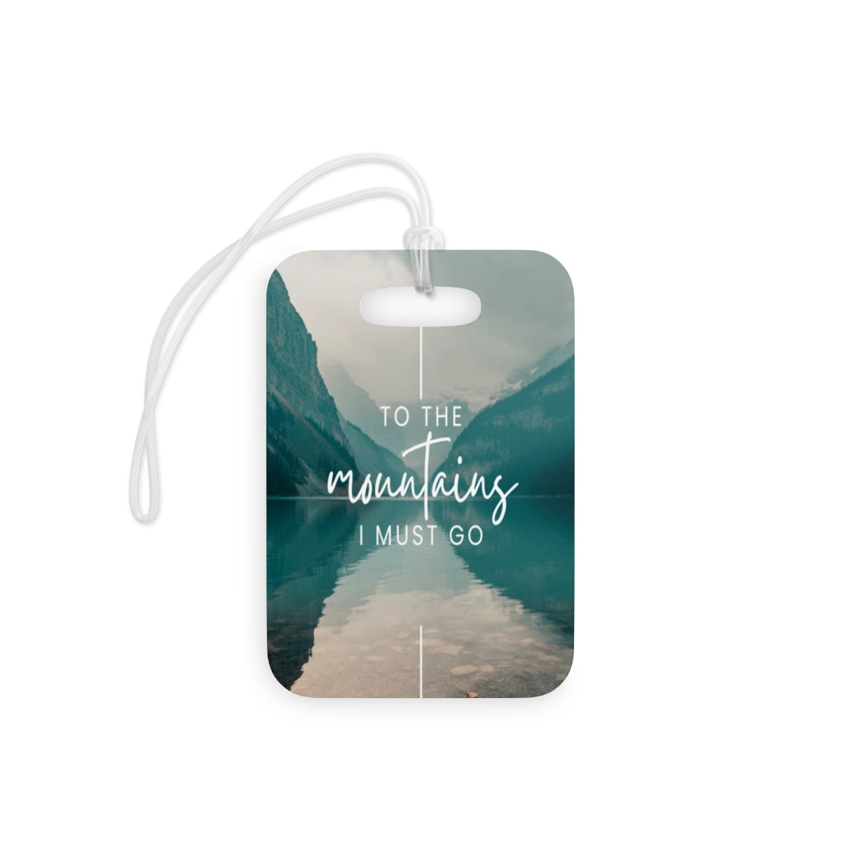 Mountain Travel Luggage Tag, Glossy Plastic Bag Tag, Double-Sided Print, Adventure Gift, Customizable Tags, Hiking Inspiration