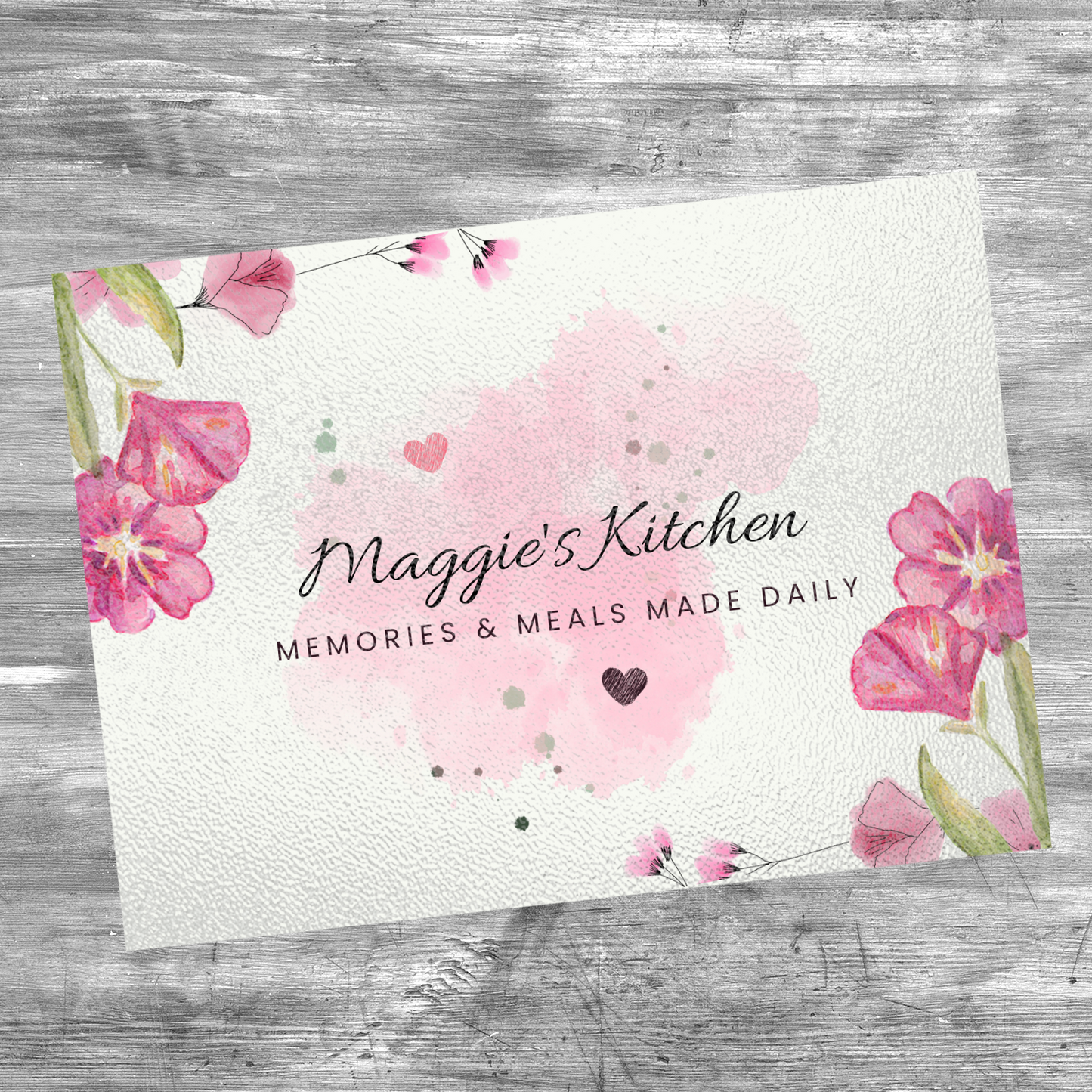 Personalized Textured Glass Cutting Board Pink
