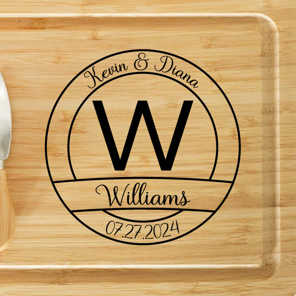 Personalized Bamboo Charcuterie Board - Name and Date