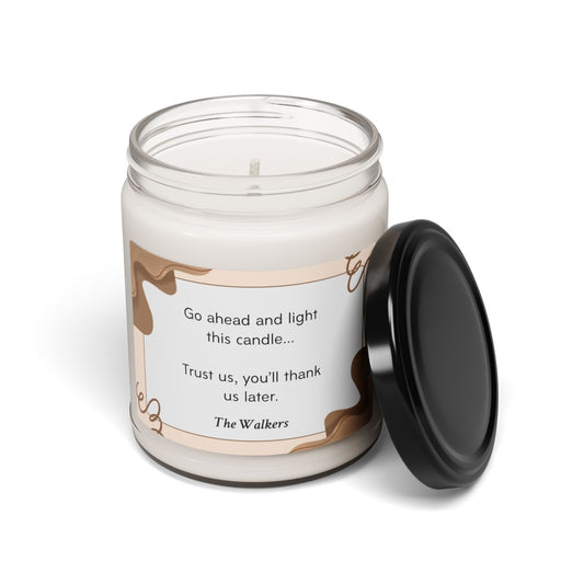 Brown Personalized Scented Soy Candle, 9oz