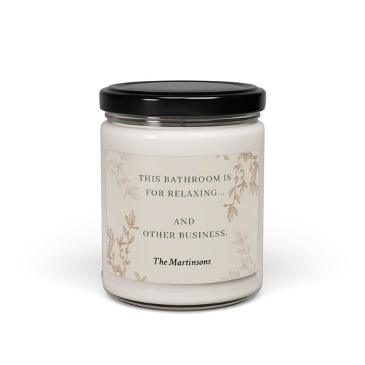 Beige Personalized Scented Soy Candle, 9oz