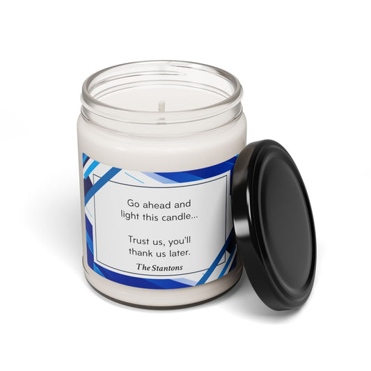 Blue Personalized Scented Soy Candle, 9oz