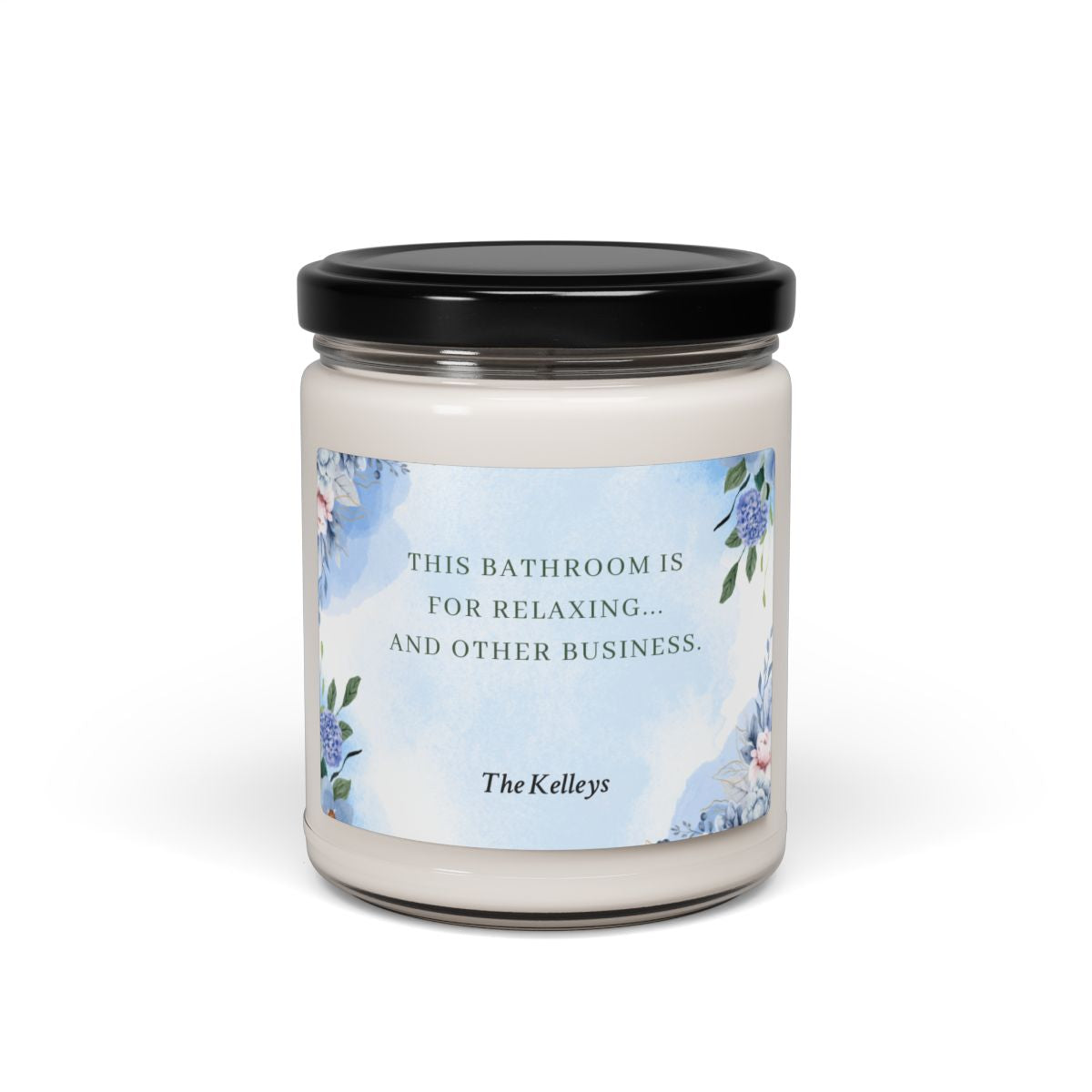 Blue Personalized Scented Soy Candle, 9oz