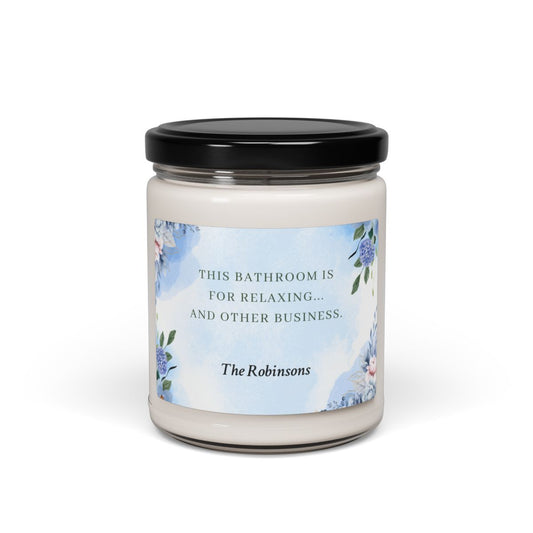 Blue Personalized Scented Soy Candle, 9oz