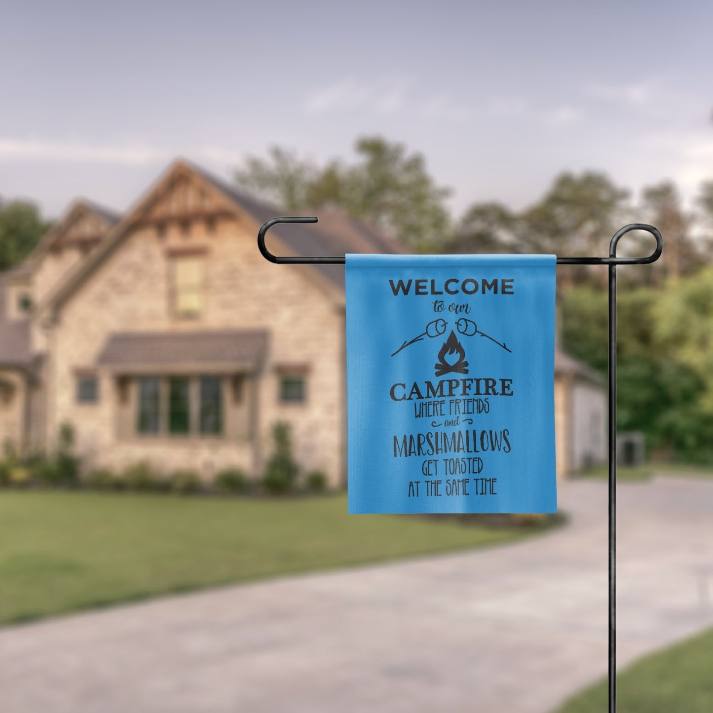 Welcome To Our Campfire Waterproof Oxford Cloth Garden Flag