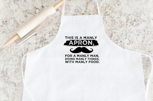 Classic White Apron for the Manly Man